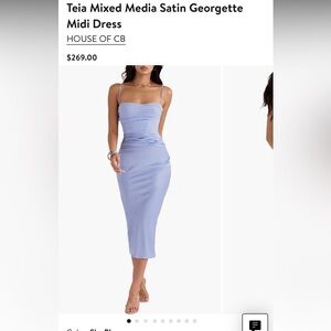 Teia Mixed Media Satin Georgette Midi Dress